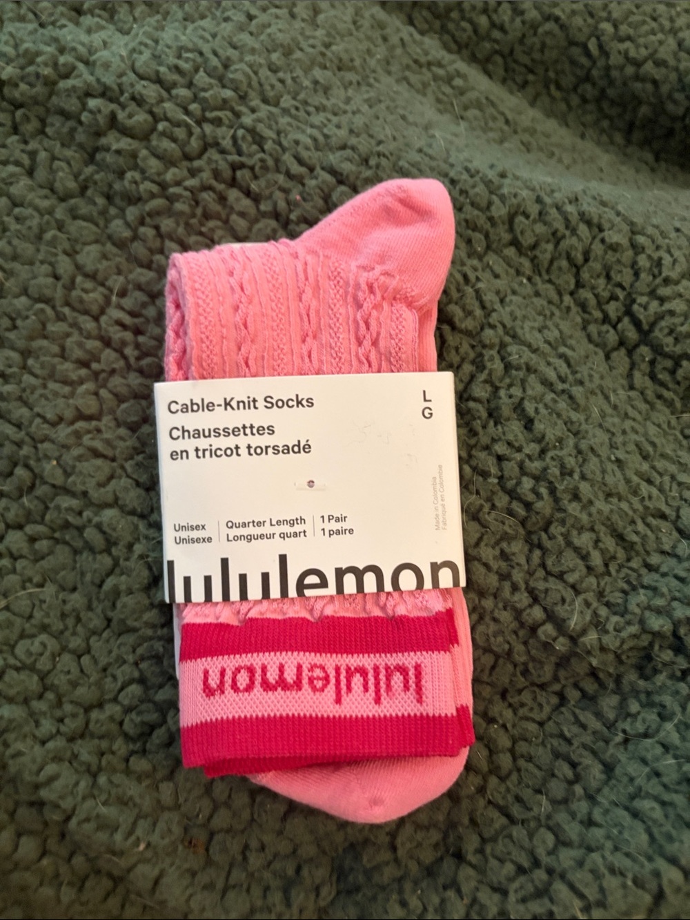 lululemon athletica Kids Cable-Knit Quarter Socks — Pink
